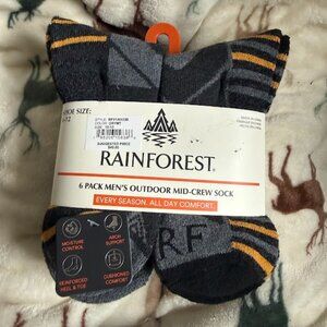 Rainforest Men's 6-Pairs Every Season Outdoor Mid-Crew Socks